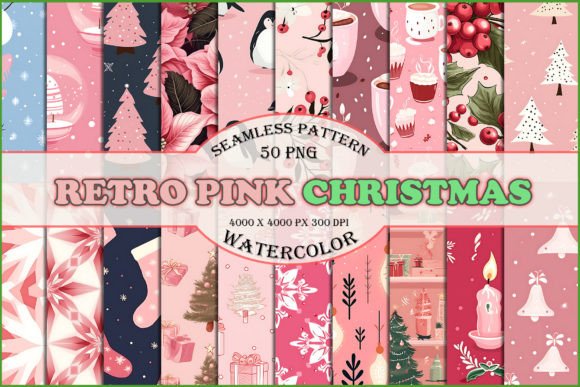 Download Pink Christmas Digital Paper Bundle - Digital paper bundle Collection