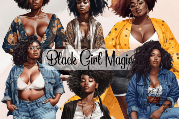 Download Black Girl Magic Clipart Bundle - Magic clipart Collection