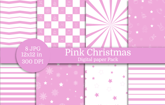 Download Pink Christmas Digital Paper - Christmas digital paper Collection