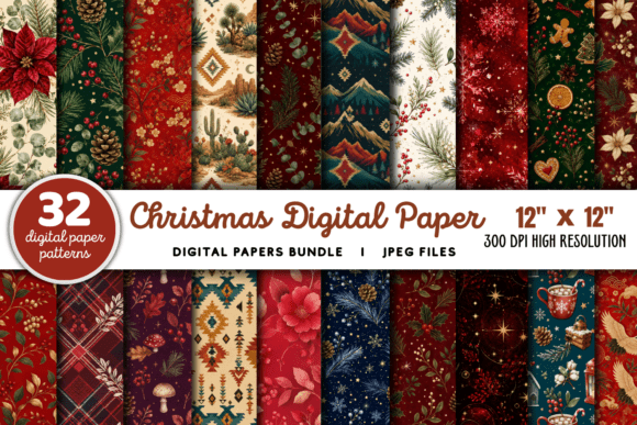 Download Christmas Digital Paper Bundle - Digital paper bundle Collection