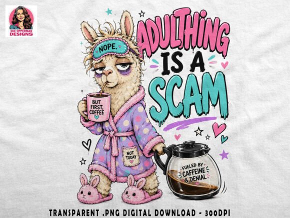 Download Title: Coffee Llama PNG | Scam Quote - Llama Collection