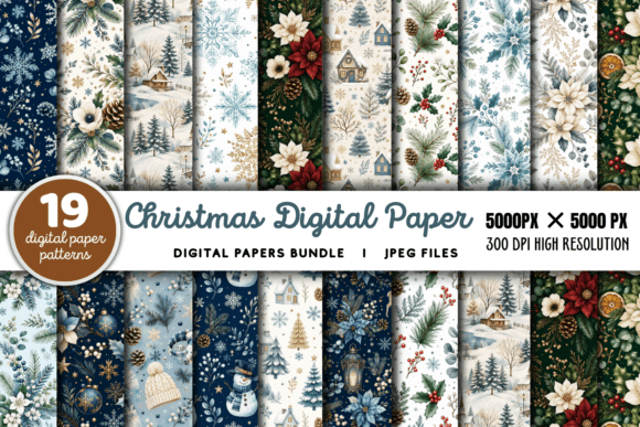 Download Christmas Digital Paper Patterns Bundle - Christmas digital paper Collection