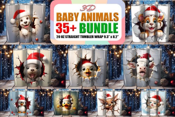 Download X-mas Baby Animals Tumbler Wrap Bundle - Baby Collection