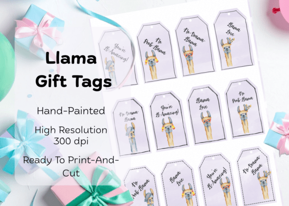 Download No Prob-Llama Gift Tags - Light Purple - Llama Collection