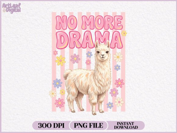 Download Preppy No More Drama Llama PNG - Llama Collection