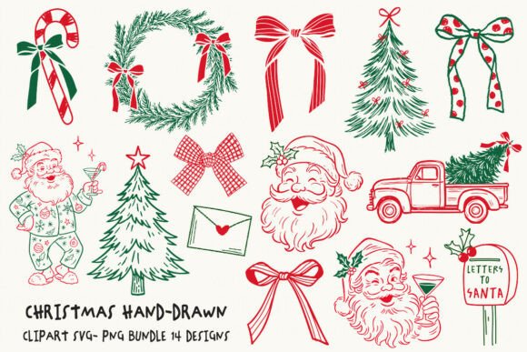 Download Christmas Svg Line Art Png Bundle - Christmas svg Collection