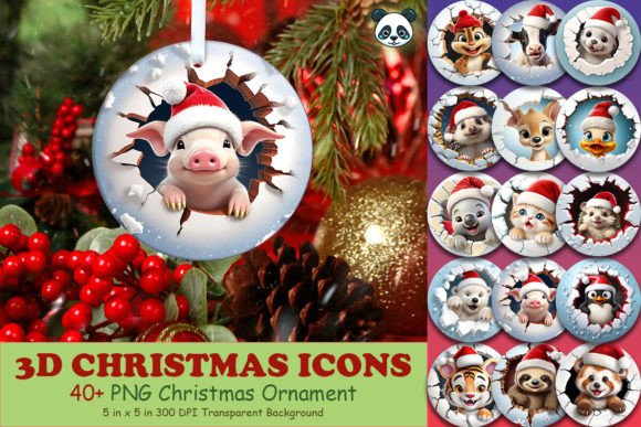 Download Baby Animal 3D Christmas Ornament Bundle - Baby Collection